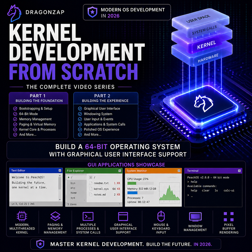 Kernel Development From Scratch Over 69 Hours Of Video cover